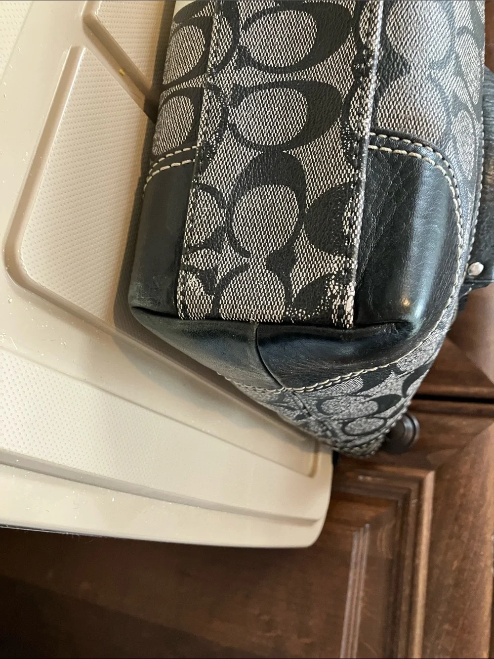 Coach Chelsea Heritage Logo Bag gray black